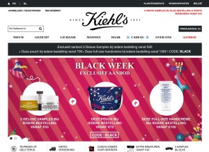 How kiehls.be looks like on a tablet such as an iPad.