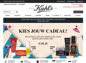 How kiehls.nl looks like on a tablet such as an iPad.