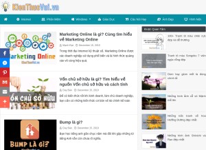 How kienthucvui.vn looks like on a tablet such as an iPad.