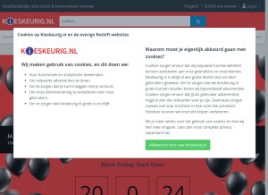 How kieskeurig.nl looks like on a tablet such as an iPad.