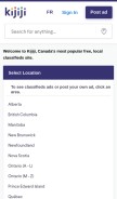 How kijiji.ca looks like on a mobile device such as an iPhone.