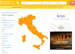 How kijiji.it looks like on a tablet such as an iPad.