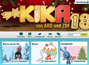 How kika.de looks like on a tablet such as an iPad.