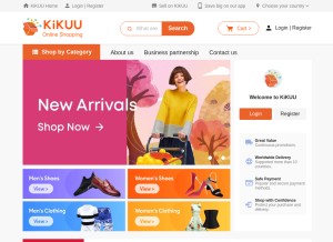 How kikuu.com looks like on a tablet such as an iPad.