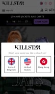 How killstar.com looks like on a mobile device such as an iPhone.