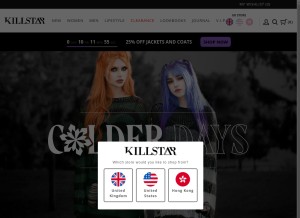 How killstar.com looks like on a tablet such as an iPad.