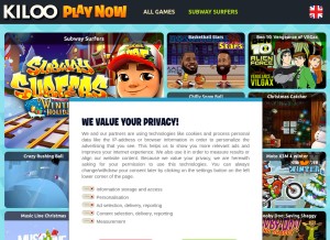 How kiloo.com looks like on a tablet such as an iPad.