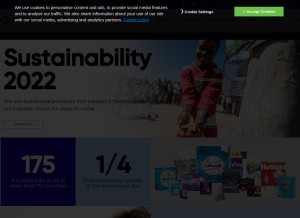 How kimberly-clark.com looks like on a tablet such as an iPad.