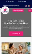 How kimmyscareathome.com looks like on a mobile device such as an iPhone.
