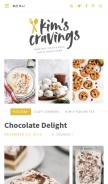 How kimscravings.com looks like on a mobile device such as an iPhone.