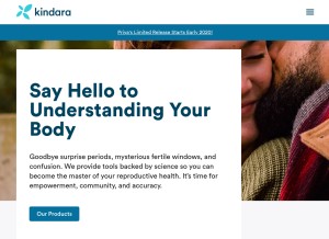 How kindara.com looks like on a tablet such as an iPad.