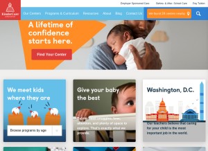How kindercare.com looks like on a tablet such as an iPad.