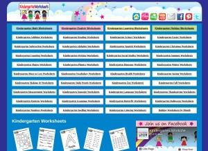 How kindergartenworksheets.net looks like on a tablet such as an iPad.