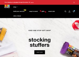 How kindsnacks.com looks like on a tablet such as an iPad.