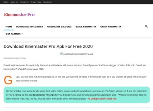 How kinemasterapk.co looks like on a tablet such as an iPad.