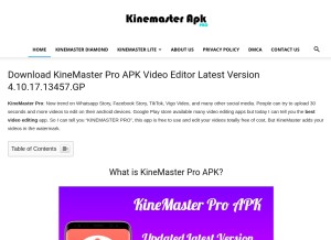 How kinemasterapk.pro looks like on a tablet such as an iPad.