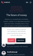 How kinesis.money looks like on a mobile device such as an iPhone.