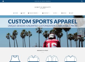 How kineticsociety.com looks like on a tablet such as an iPad.
