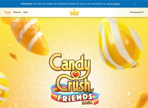 How king.com looks like on a tablet such as an iPad.