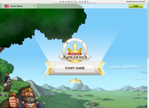 How kingdoms.com looks like on a tablet such as an iPad.