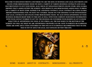 How kingofdocuments.com looks like on a tablet such as an iPad.