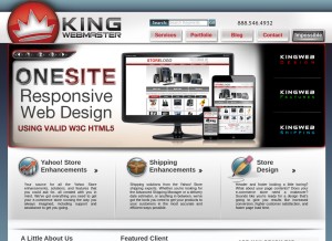 How kingwebmaster.com looks like on a tablet such as an iPad.