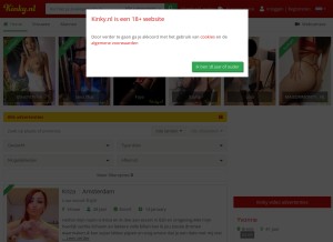 How kinky.nl looks like on a tablet such as an iPad.