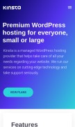 How kinsta.com looks like on a mobile device such as an iPhone.