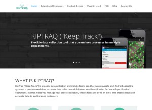 How kiptraq.com looks like on a tablet such as an iPad.