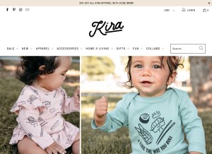 How kirakids.com looks like on a tablet such as an iPad.