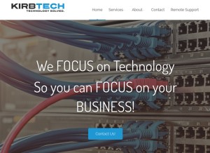 How kirbtech.com looks like on a tablet such as an iPad.