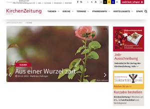 How kirchenzeitung.at looks like on a tablet such as an iPad.
