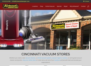 How kirkwoodsweeper.com looks like on a tablet such as an iPad.