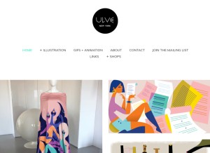 How kirstenulve.com looks like on a tablet such as an iPad.