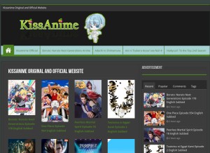 How kissanime.uk.com looks like on a tablet such as an iPad.