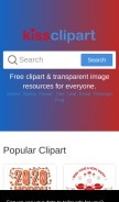 How kissclipart.com looks like on a mobile device such as an iPhone.