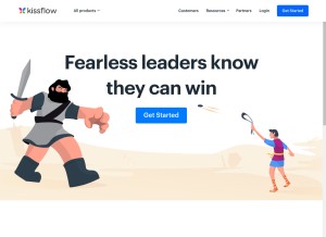 How kissflow.com looks like on a tablet such as an iPad.