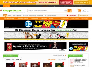 How kitapyurdu.com looks like on a tablet such as an iPad.