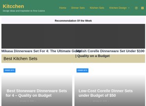 How kitcchen.com looks like on a tablet such as an iPad.