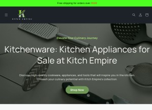 How kitchempire.com looks like on a tablet such as an iPad.