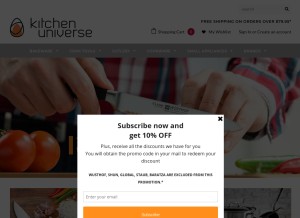How kitchen-universe.com looks like on a tablet such as an iPad.