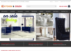 How kitchenandcouch.com looks like on a tablet such as an iPad.