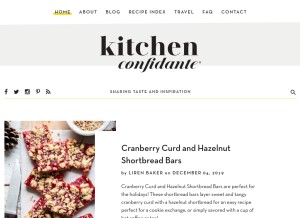 How kitchenconfidante.com looks like on a tablet such as an iPad.