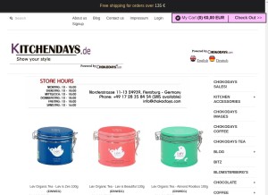 How kitchendays.de looks like on a tablet such as an iPad.