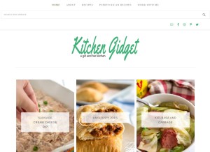 How kitchengidget.com looks like on a tablet such as an iPad.