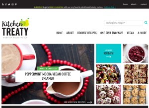 How kitchentreaty.com looks like on a tablet such as an iPad.