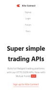 How kite.trade looks like on a mobile device such as an iPhone.