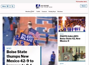 How kivitv.com looks like on a tablet such as an iPad.