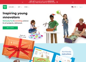 How kiwico.com looks like on a tablet such as an iPad.