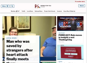 How kjrh.com looks like on a tablet such as an iPad.